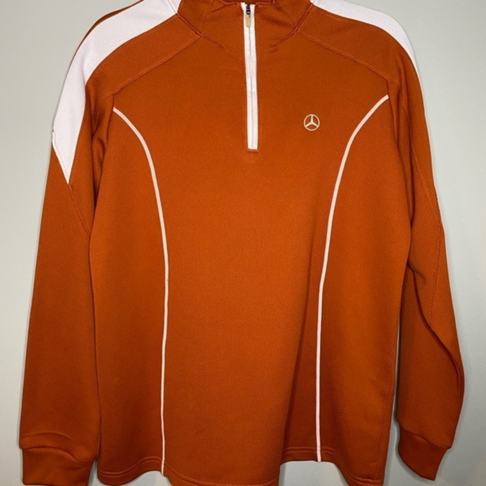 Rare Vintage Mercedes-Benz logo‎ 1/4 zip pullover sweater women size large